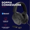 CARUS CUFFIA WIRELESS DOPPIA CONNESSIONE BT + 2,4GHz GXT493 - NERO