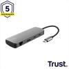 ADATTATORE 8 IN 1 MULTIPORTA HDMI + LAN + SD/MICRO SD READER + 2P USB-A + 2P USB-C TRUST DALYX 8-IN-1 - ALLUMINIO