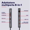 ADATTATORE 8 IN 1 MULTIPORTA HDMI + LAN + SD/MICRO SD READER + 2P USB-A + 2P USB-C TRUST DALYX 8-IN-1 - ALLUMINIO