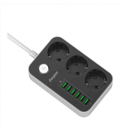 MULTIPRESA 3 SCHUKO + 6 USB BIANCA/NERA
