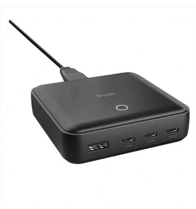 MAXO CARICATORE DA TAVOLO CON 4 PORTE USB 100 W - NERO EU