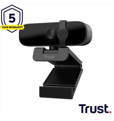WEBCAM FULL HD1080P - TRUST TANOR - FILTRO PRIVACY - 85% PLASTICA RICICLATA - NERO