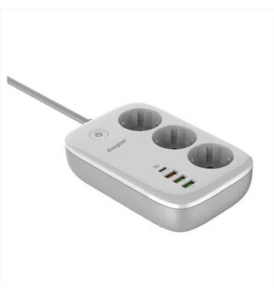 MULTIPRESA 3 SCHUKO + 3 USB + 1 USB-C BIANCA