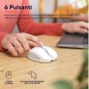 OZAA MOUSE WIRELESS RICARICABILE SILENZIOSO CON DOPPIA CONNESSIONE BT + WL 2,4GHZ - 60% PLASTICA RICICLATA - BIANCO