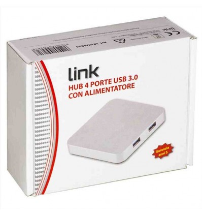 HUB 4 PORTE USB 3.0 CON ALIMENTATORE