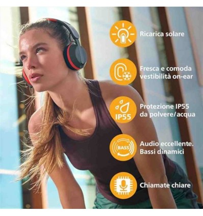 CUFFIA ON-EAR WIRELESS ENERGIA SOLARE