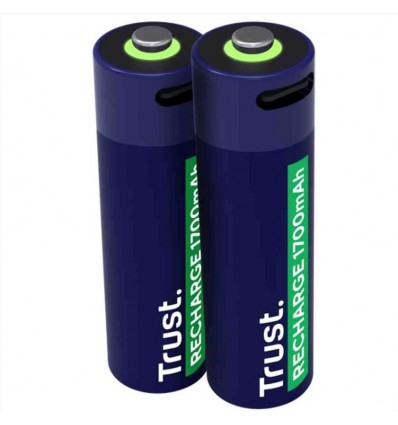 2PZ BATTERIE AA RICARICABILI TRAMITE PORTA USB-C - BLU