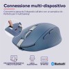 OZAA MOUSE WIRELESS RICARICABILE SILENZIOSO CON DOPPIA CONNESSIONE BT + WL 2,4GHZ - 60% PLASTICA RICICLATA - BLU