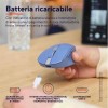 OZAA MOUSE WIRELESS RICARICABILE SILENZIOSO CON DOPPIA CONNESSIONE BT + WL 2,4GHZ - 60% PLASTICA RICICLATA - BLU
