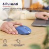 OZAA MOUSE WIRELESS RICARICABILE SILENZIOSO CON DOPPIA CONNESSIONE BT + WL 2,4GHZ - 60% PLASTICA RICICLATA - BLU