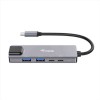 EQUIP - ADATTATORE MULTIFUNZIONALE 5 in 1 USB 3.2 Gen 1, 2,5GbE, 2x USB-A, 1x USB-C, USB-C, 100W USB PD, Alluminio