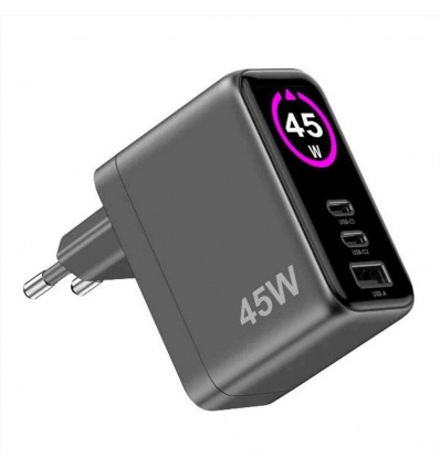 TCSCREEN2C1A45W - 45W GaN Wall Charger with integrated Screen G