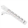 EQUIP - MULTIPRESA 5-SCHUKO e con 3 USB (1C + 2A), tasto on/off, protezione bambini