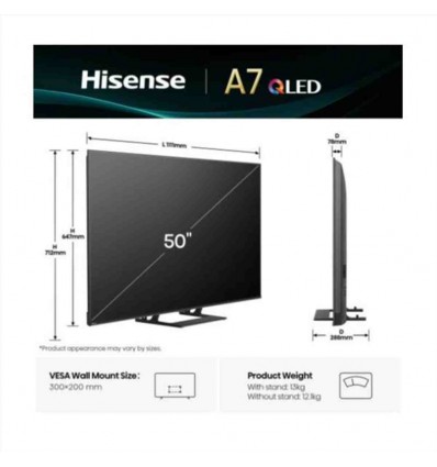 50 A79Q QLED 4K UHD SMART VIDAA + SUBWOOFER POSTERIORE