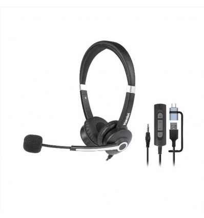HHEADM-UJX RENOVA CUFFIA BI-AURALE CON MIC. USB-A + USB-C + JACK 3.5mm + TELECOMANDO
