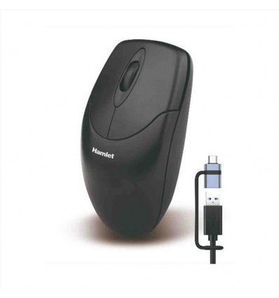 XMICEU2-CX MOUSE OTTICO USB-A + USB-C 1000dpi + 3 TASTI SCROLL