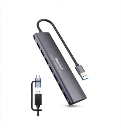 XHUB-07A3CX HUB 7 PORTE USB 3.0 ALLUMINIO AUTOALIMENTATO USB-A + USB-C