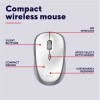 MOUSE WIRELESS SILENZIOSO - 1600DPI - PLASTICA RICICLATA 83% - DURATA BATTERIA 12 MESI - TRUST YVI+ BIANCO