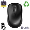 MOUSE WIRELESS SILENZIOSO - PLASTICA RICICLATA 82% - DURATA BATTERIA 12 MESI - TRUST YVI+ - NERO GLOSS