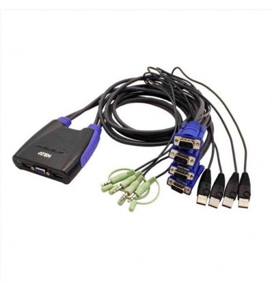 KVM USB VGA Audio cablato 4-porte (0,9 m, 1,2 m)