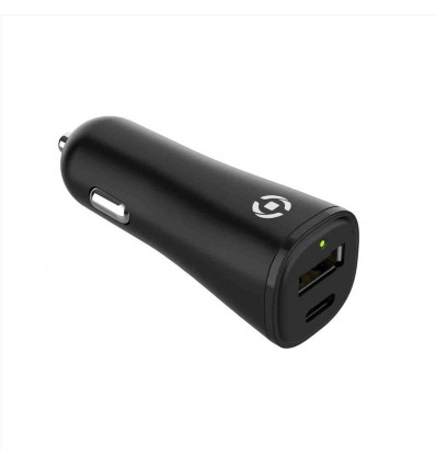 GRSCCUSBUSBCBK - Car charger with 2 output ports made with 100% recycled plastics [PLANET COLLECTION]