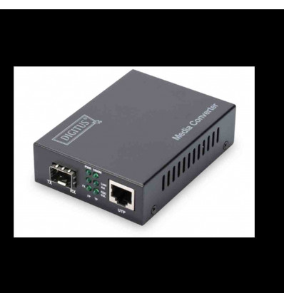 Convertidor de medios DIGITUS, SFP 10 100 1000Base-T a SFP Open Slot, Incl. PSU sin módulo SFP Media converter