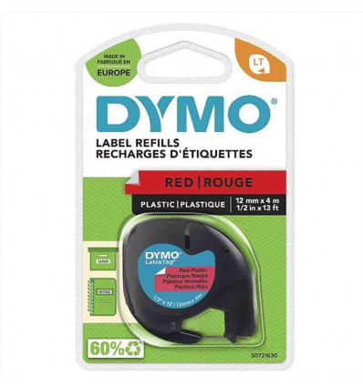 Nastro DYMO LT in plastica 12mmx4mt - Rosso