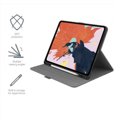 Custodia TekView con porta Apple pencil per iPad 10.9" & Pro 11'' (2021 2020 2018) Grigio Nero