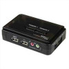 Switch KVM USB 2 porte nero con audio e cavi