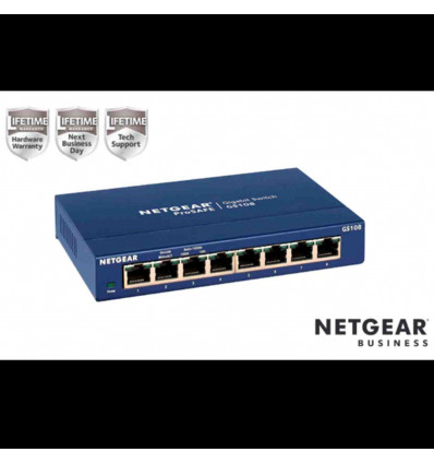 NETGEAR GS108GE Switch Unmanaged 8 porte Gigabit,Garanzia a vita+NBD