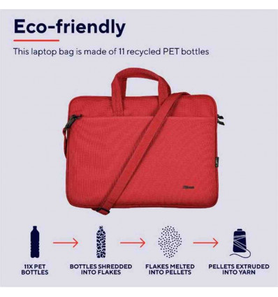 BOLOGNA LAPTOP BAG 16" ECO RED