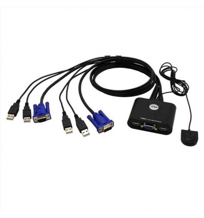 KVM USB VGA cablato 2-porte con selettore porta remota