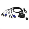 KVM USB VGA cablato 2-porte con selettore porta remota