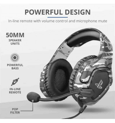 GXT 488 Forze PS4 Gaming Headset PlayStation® official licensed product Gray Camouflage