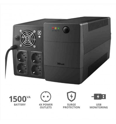 Paxxon 1500VA UPS with 4 standard wall power outlets