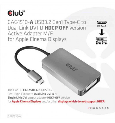 Adattatore attivo USB3.2 Gen 1 Type-C a DVI-D Dual Link M F