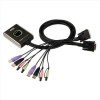 KVM cavo USB DVI audio a 2 porte con selettore porta remota