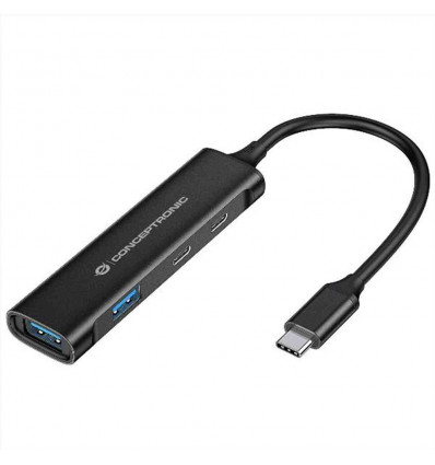 HUB 4-PORTE USB 3.0 - 2x USB-C + 2x USB-A in Alluminio