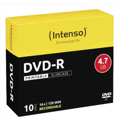 DVD-R 4.7 GB - 16X - PRINTABLE - SLIM CASE 10PZ.