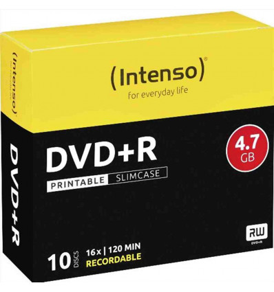 DVD+R 4.7 GB - 16X - PRINTABLE - SLIM CASE 10PZ.