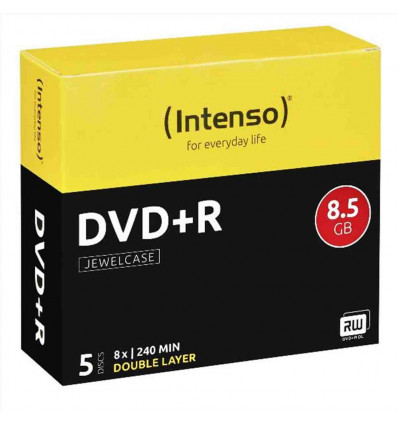 DVD+R DL 8.5 GB - 8X - JEWEL CASE 5PZ.