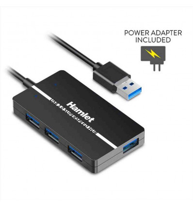 XHUB-04U3P HUB USB 3.0 Slim 4 Porte 5.0 Gbps con alimentatore