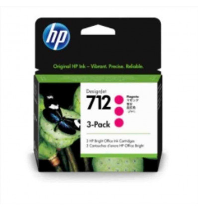 Confezione da 3 cartucce di inchiostro magenta originale DesignJet HP 712