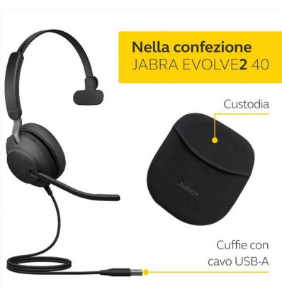 24189-899-999 - JABRA EVOLVE2 40 USB-A MS MONO SE