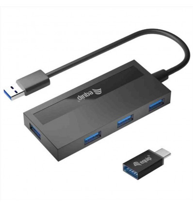 EQUIP - HUB USB 3.2 Gen 1 4-PORTE con adattatore USB-C