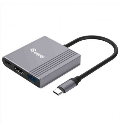 EQUIP - ADATTATORE USB-C 3 in 1, HDMI 4K 60Hz, USB-A, USB PD 100W