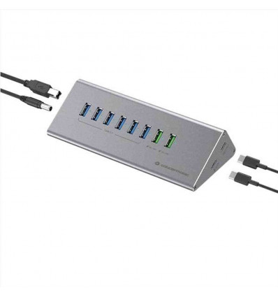 HUB USB 3.0 10-in-1 CARICATORE da 60W COMBO -- 6x USB-A 3.0, 1x USB-C 3.0, 2x USB-A charging, 1x USB-C charging