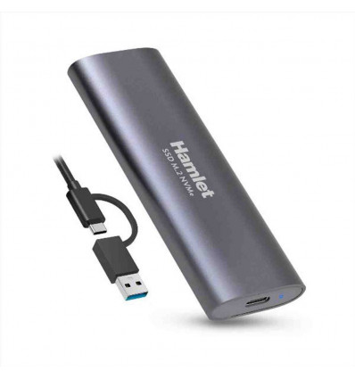 HXDM2-10GY Box alluminio M.2 NVMe USB 3.2 gen2 10Gbps Interfaccia USB-C+USB-A