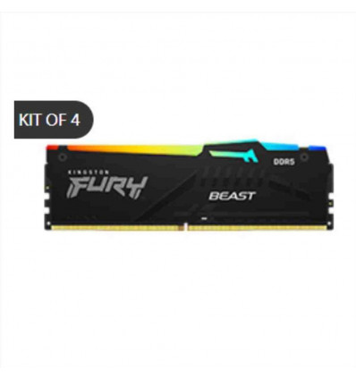 128GB 5200MT s DDR5 CL40 DIMM (Kit of 4) FURY Beast RGB XMP