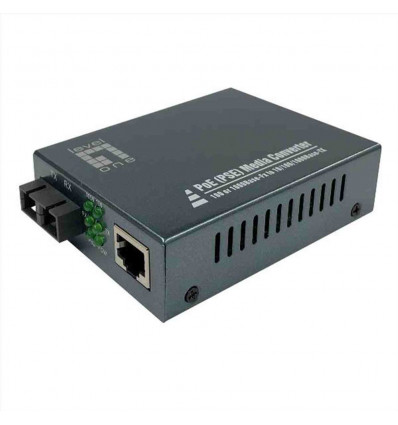 LEVELONE GVT-2013 - MEDIA CONVERTER GIGABIT da RJ45 a SC, PoE PSE, fibra multimodale, 850nm, 500m